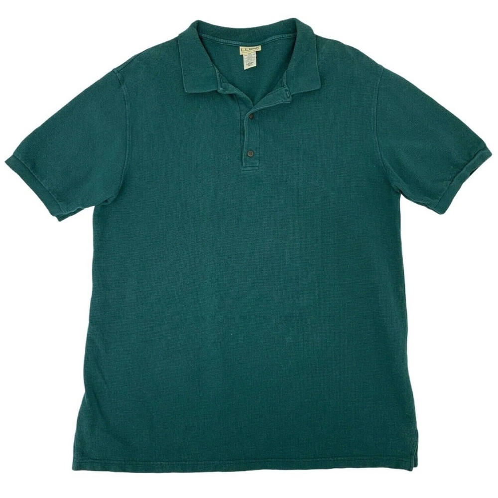 VINTAGE LL Bean Polo Shirt Mens Large Forest Green
